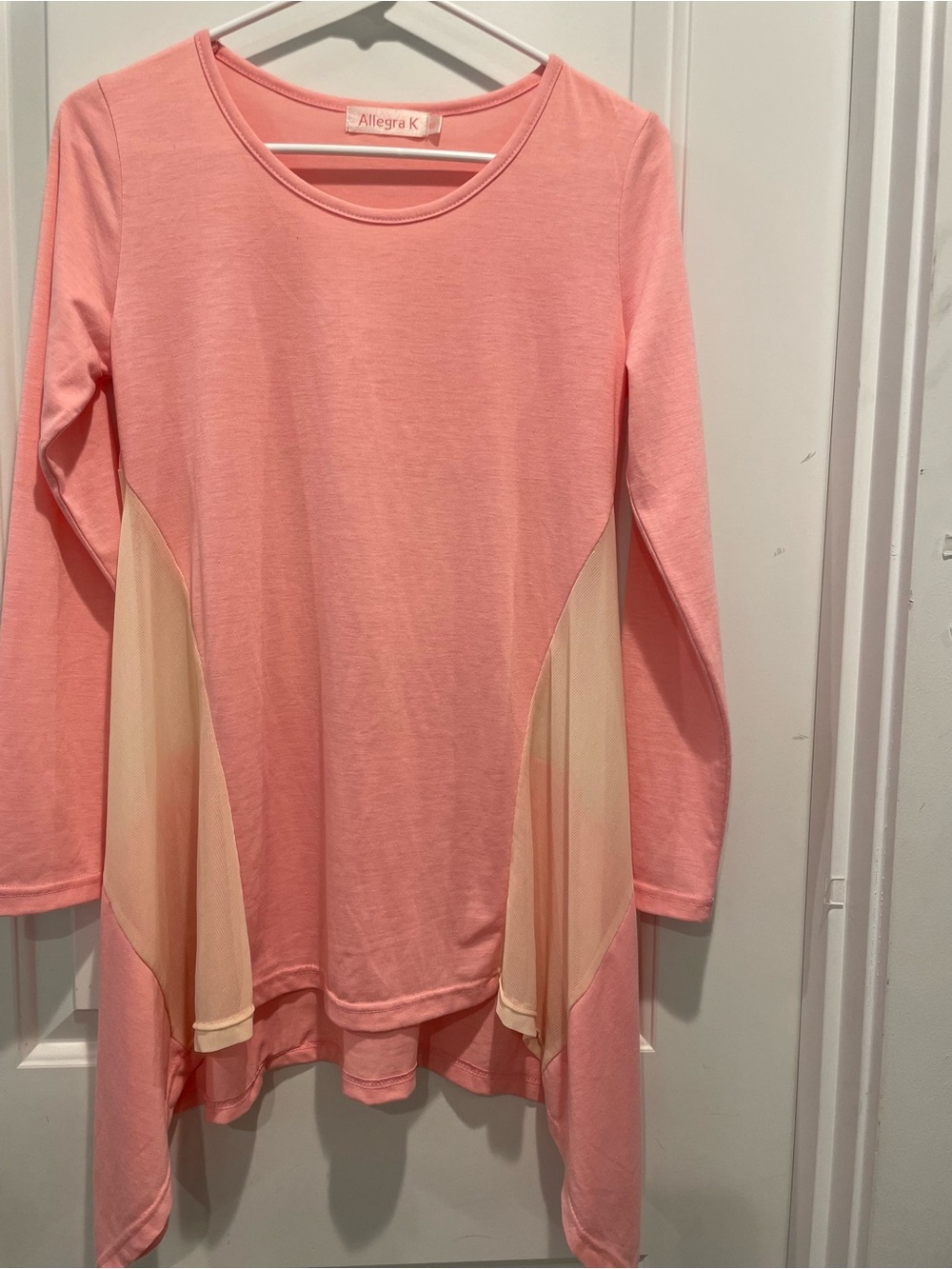 Allegra K Pink Tunic with Cream Side Panels